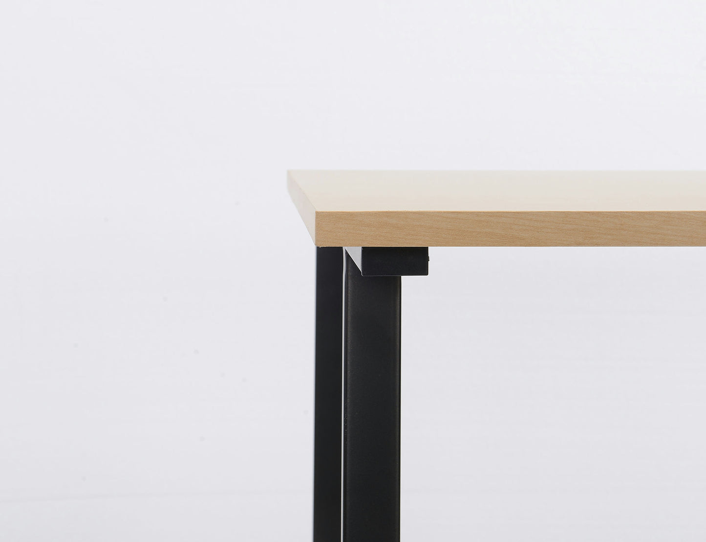 Light Oak finish wood and metal writing desk