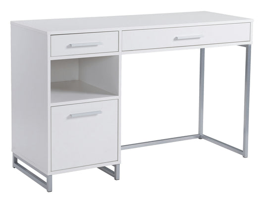 White finish computer desk with Metal legs