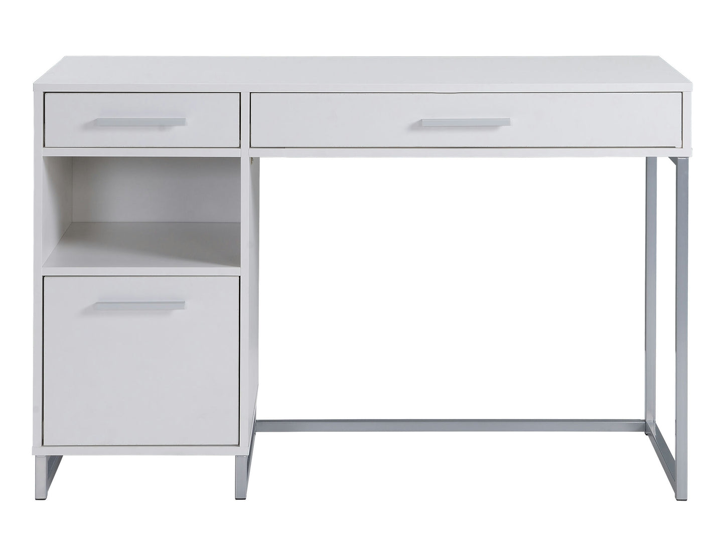 White finish computer desk with Metal legs
