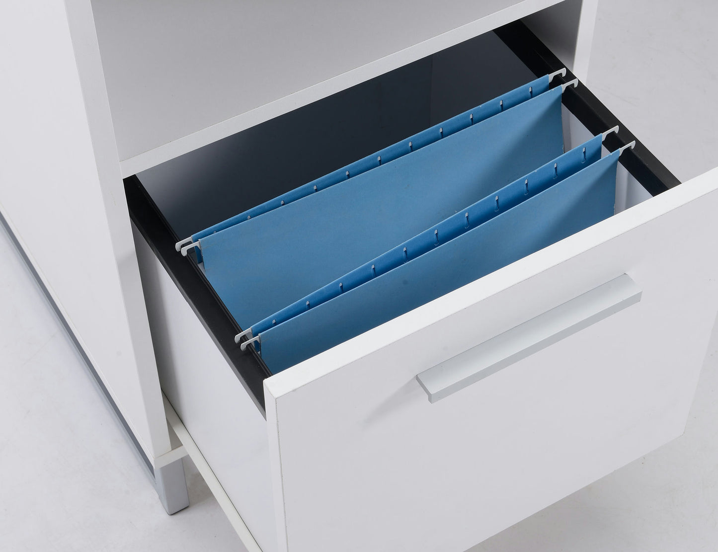 White finish computer desk with Metal legs