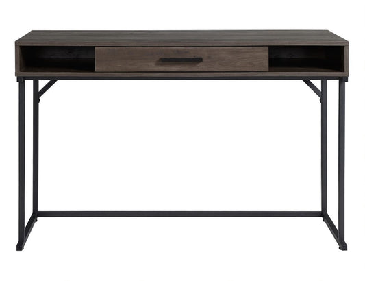 Weathered Gray Writing Desk with Drawer