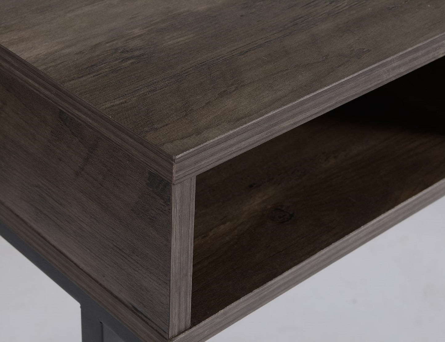 Weathered Gray Writing Desk with Drawer