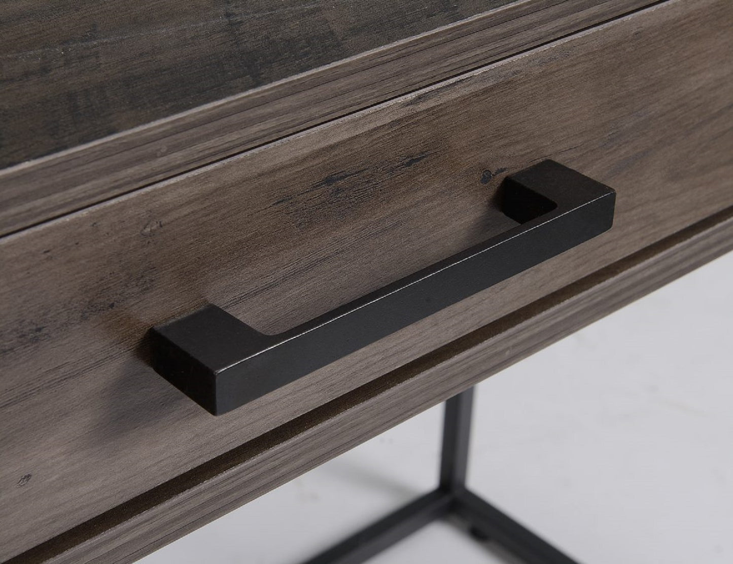 Weathered Gray Writing Desk with Drawer