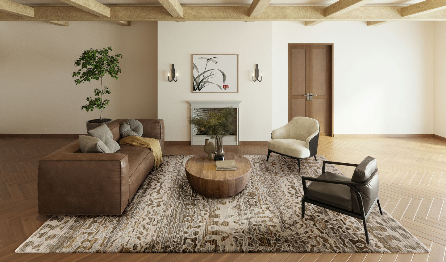 Denizi DZ6 Mocha 5'3" x 7'8" Rug