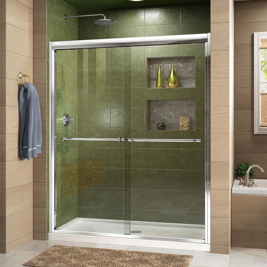 Duet 44-48 in. W x 72 in. H Semi-Frameless Bypass Sliding Shower Door in Chrome