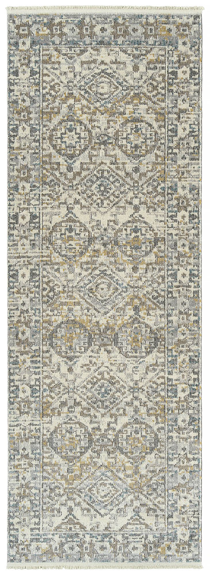 Kaleen Eddison Collection Ivory Gray Throw Rug 2' x 2'7"