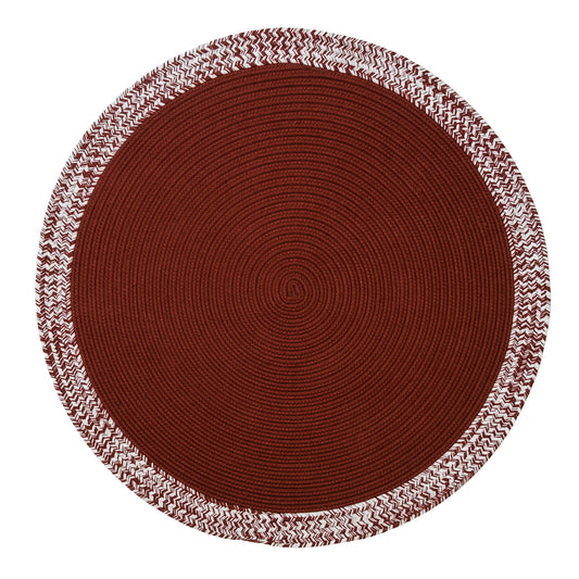 Bordered Under-Tree Christmas Reversible Round Rug - Red 55â€ x 55â€