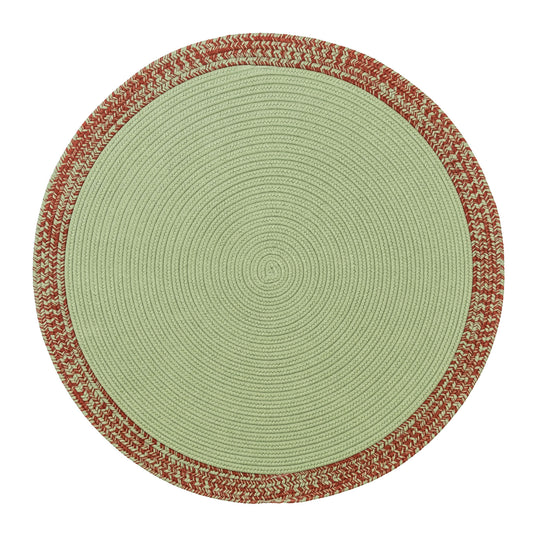 Bordered Under-Tree Christmas Reversible Round Rug - Green 45â€ x 45â€