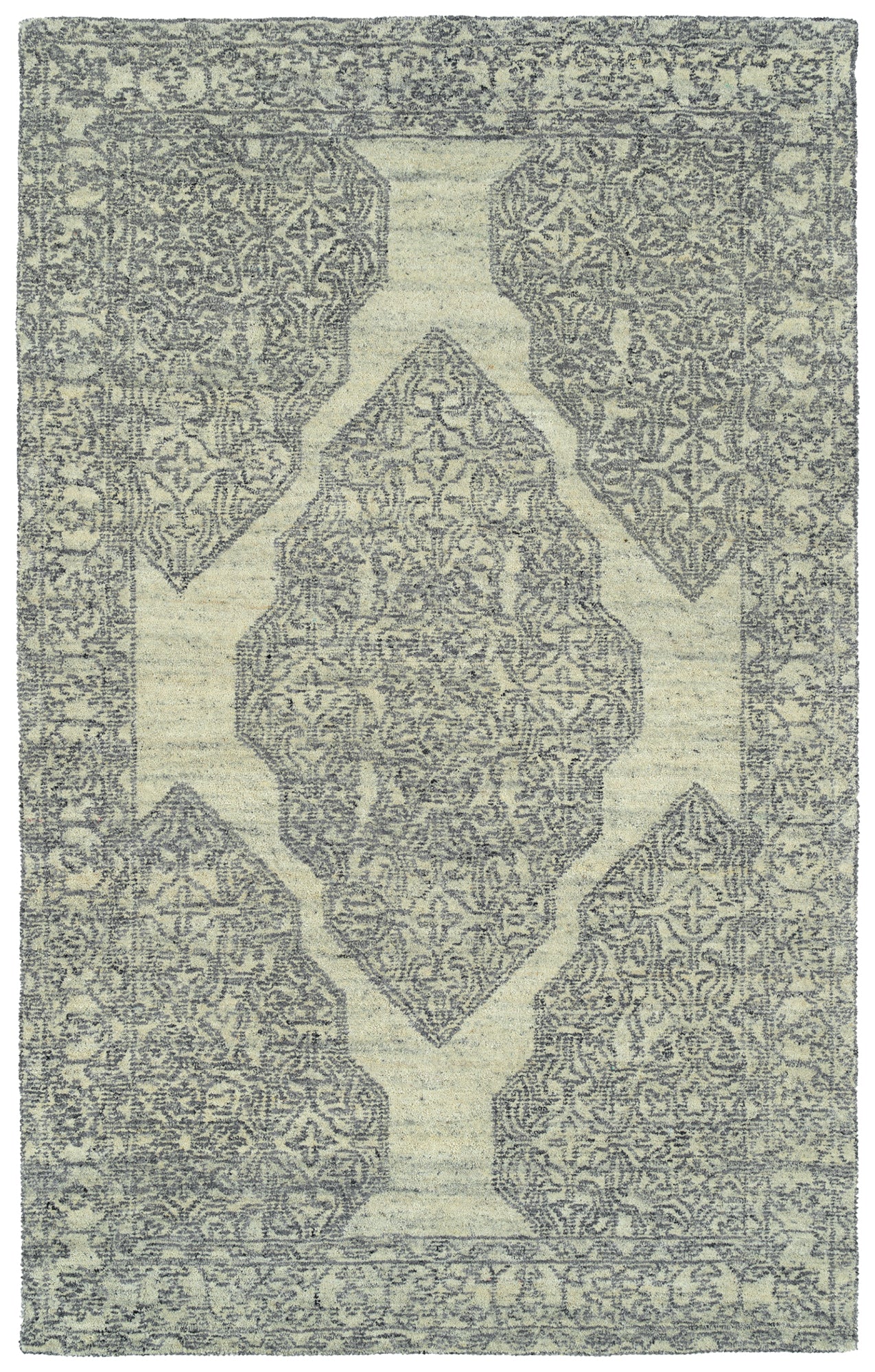 Kaleen Effete Collection Light Grey Throw Rug 2' x 3'