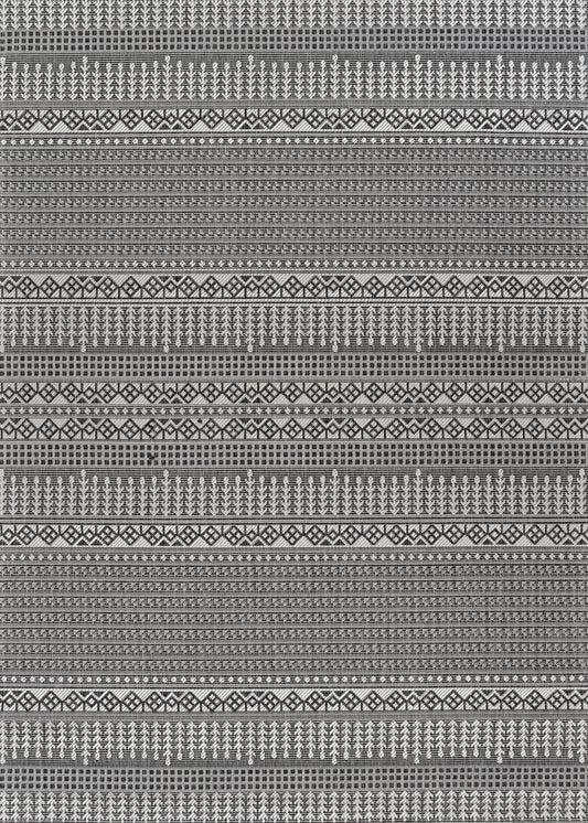 Couristan Everhome Bristol Charcoal-Ivory Rug 5'3" x 7'6"