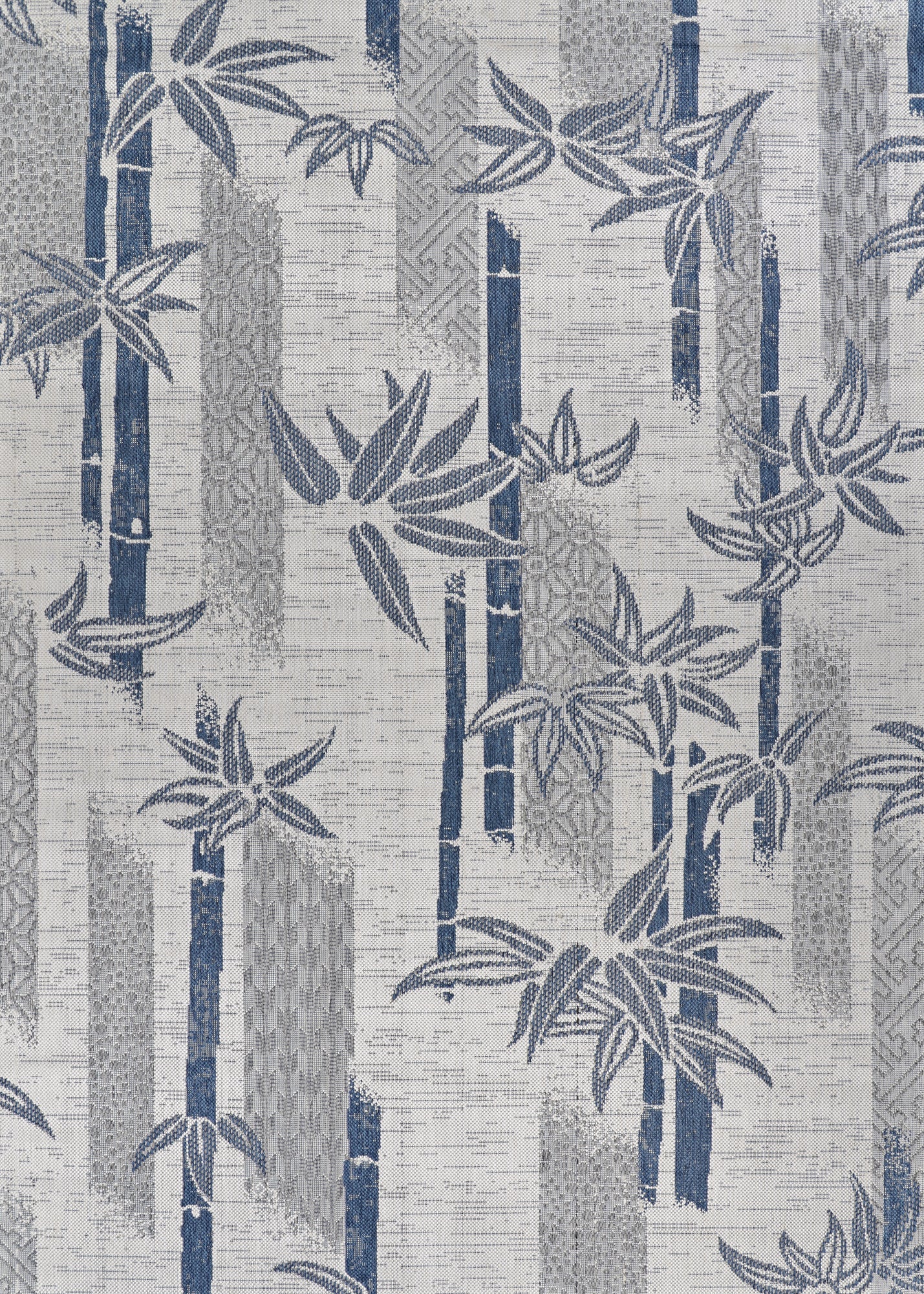 Couristan Everhome Bamboo Stripe Ivory-Cape Blue Rug 5'3" x 7'6"