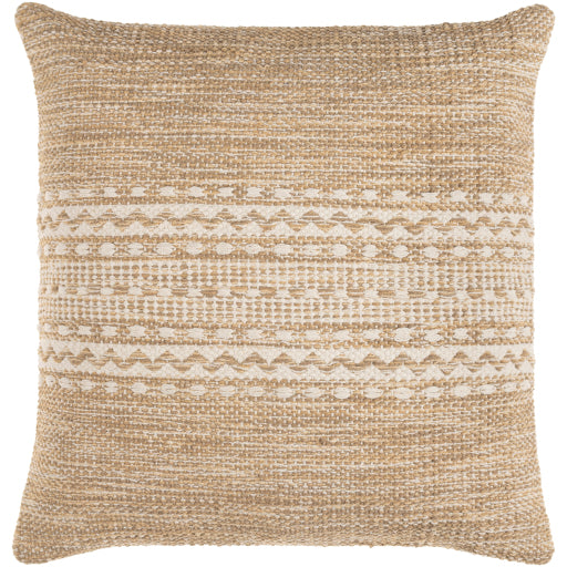 Surya Ethan Light Beige Pillow Shell With Down Insert 18"H X 18"W