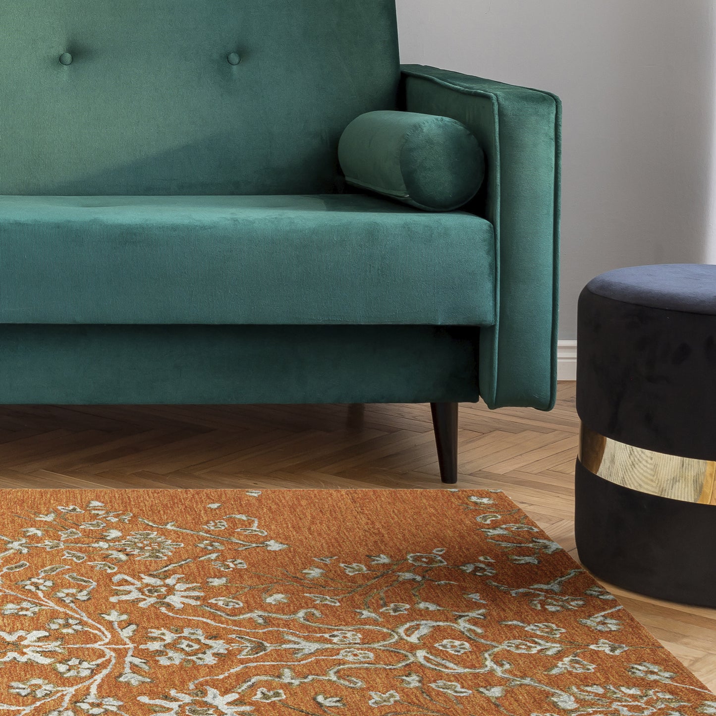 Kaleen Elijah Collection Dark Orange Runner 2'6" x 8'