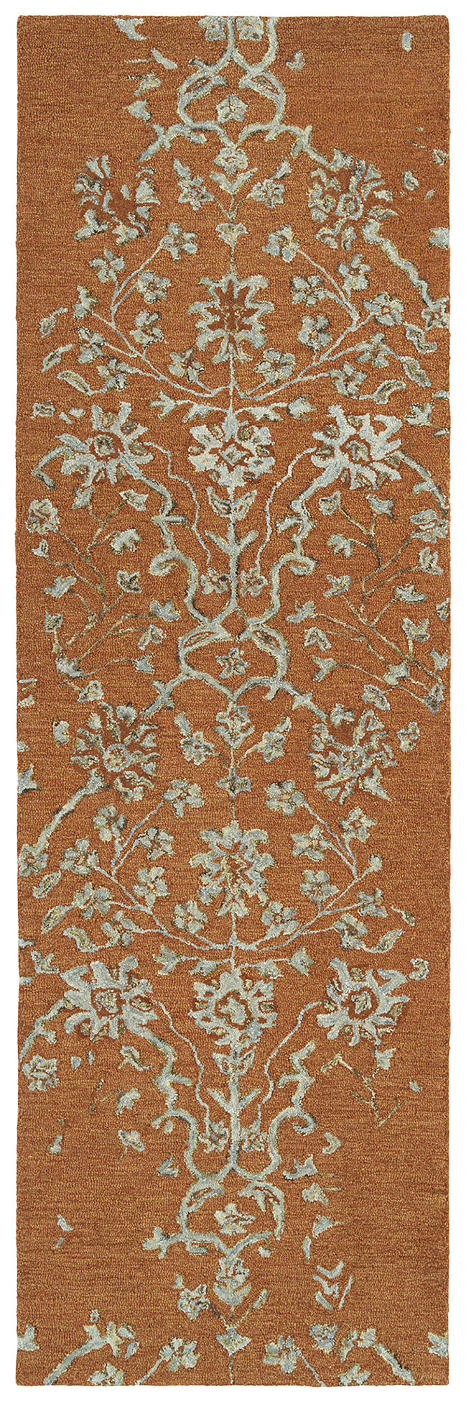 Kaleen Elijah Collection Dark Orange Runner 2'6" x 8'
