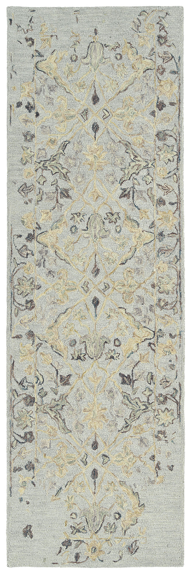 Kaleen Elijah Collection Light Silver Runner 2'6" x 8'