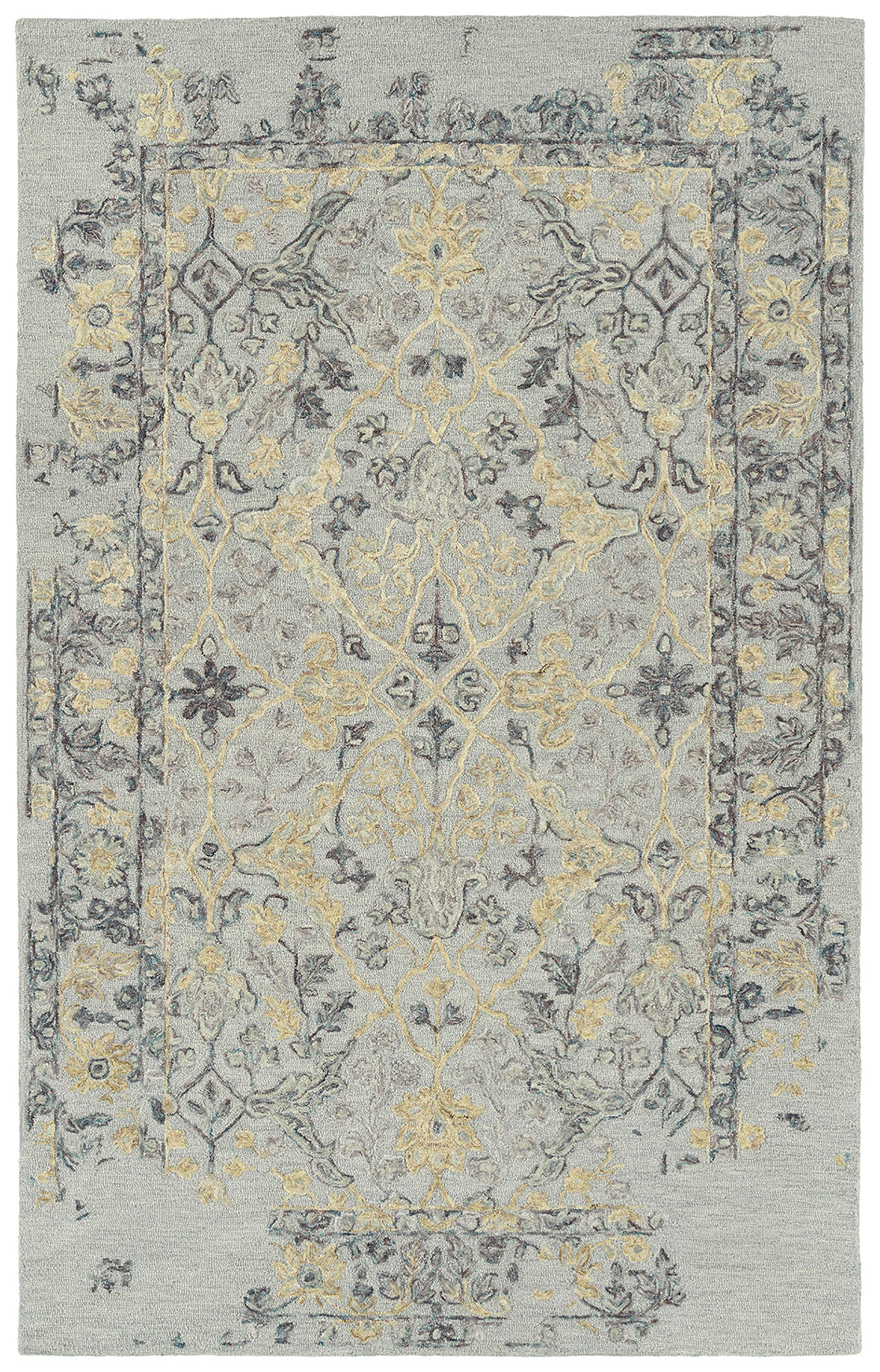 Kaleen Elijah Collection Light Silver Runner 2'6" x 8'