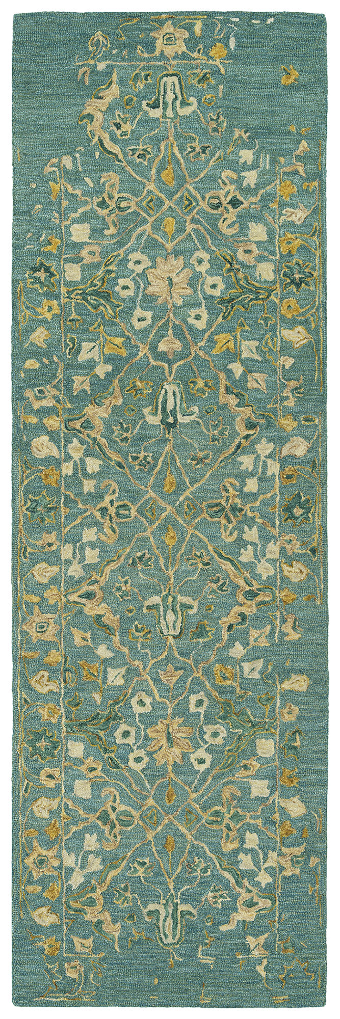 Kaleen Elijah Collection Dark Turquoise Runner 2'6" x 8'