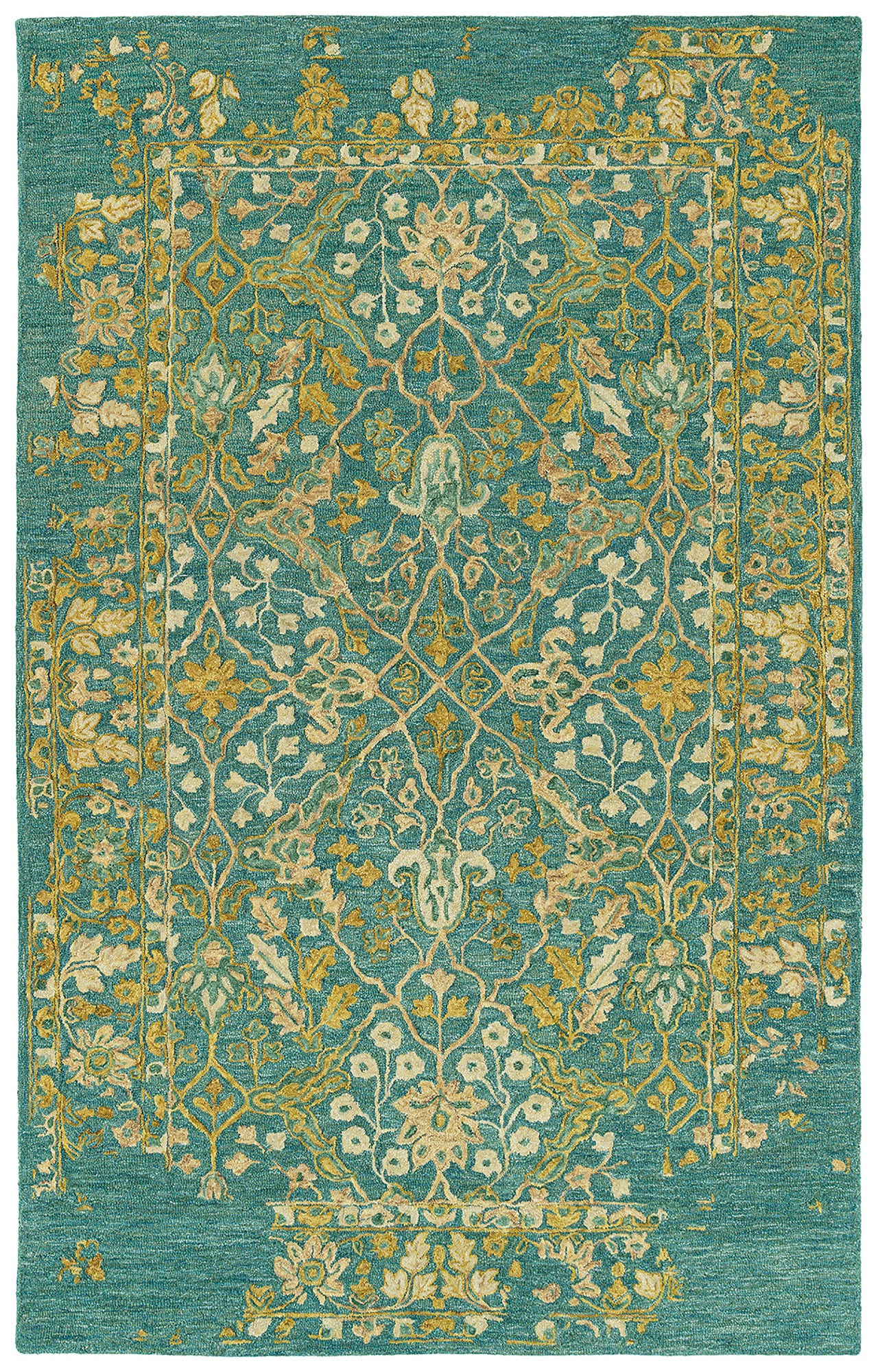 Kaleen Elijah Collection Dark Turquoise Runner 2'6" x 8'
