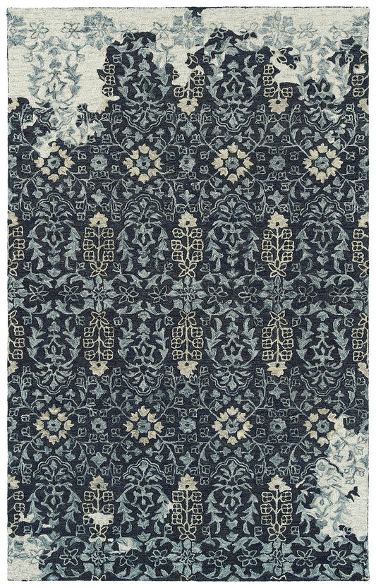 Kaleen Elijah Collection Navy Charcoal Area Rug 9' x 13'