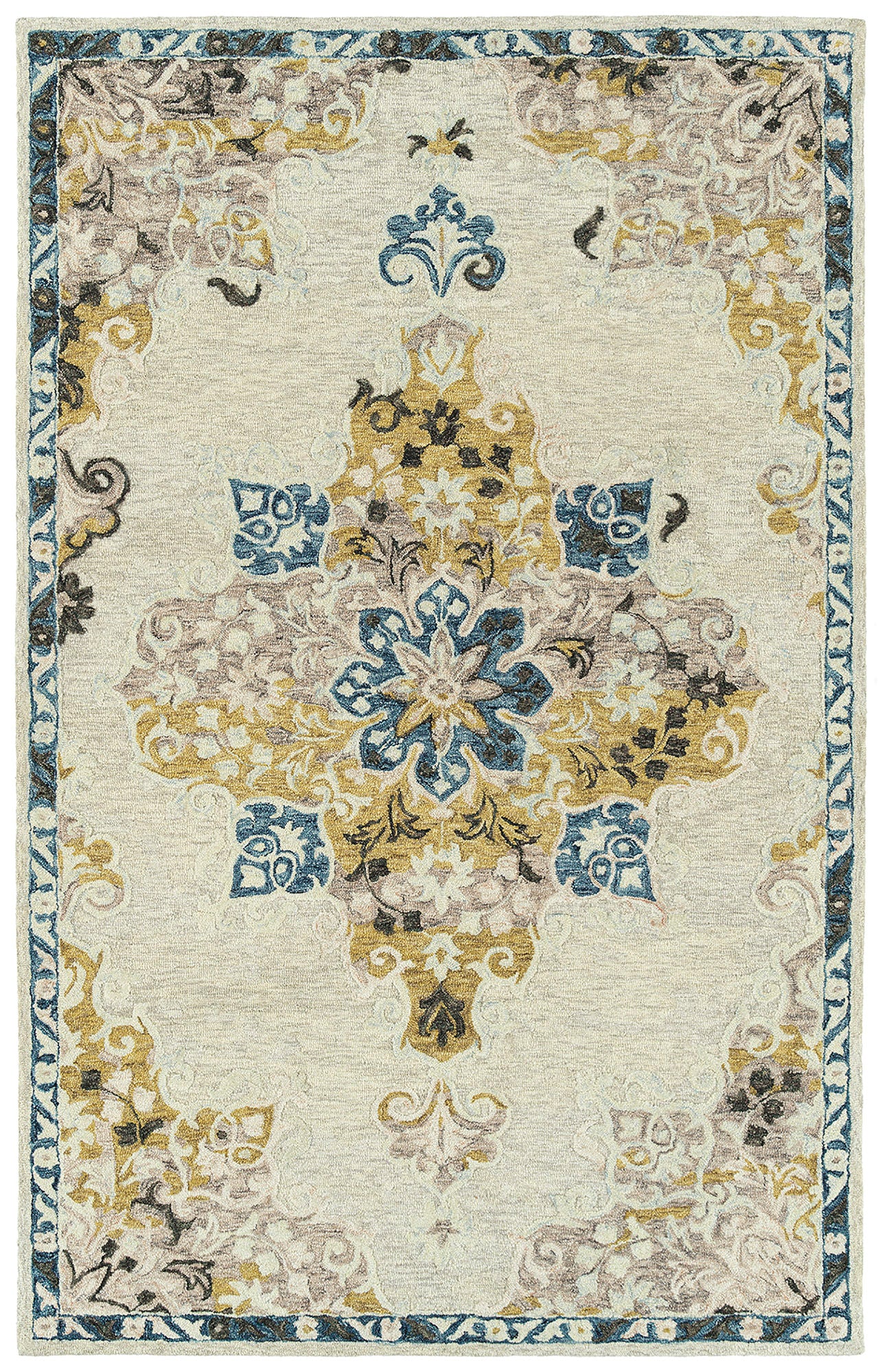 Kaleen Elijah Collection Linen Gray Runner 2'6" x 8'