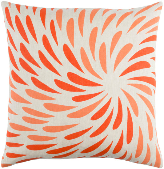 Surya Eye Of The Storm Orange Pillow Cover 22"H X 22"W