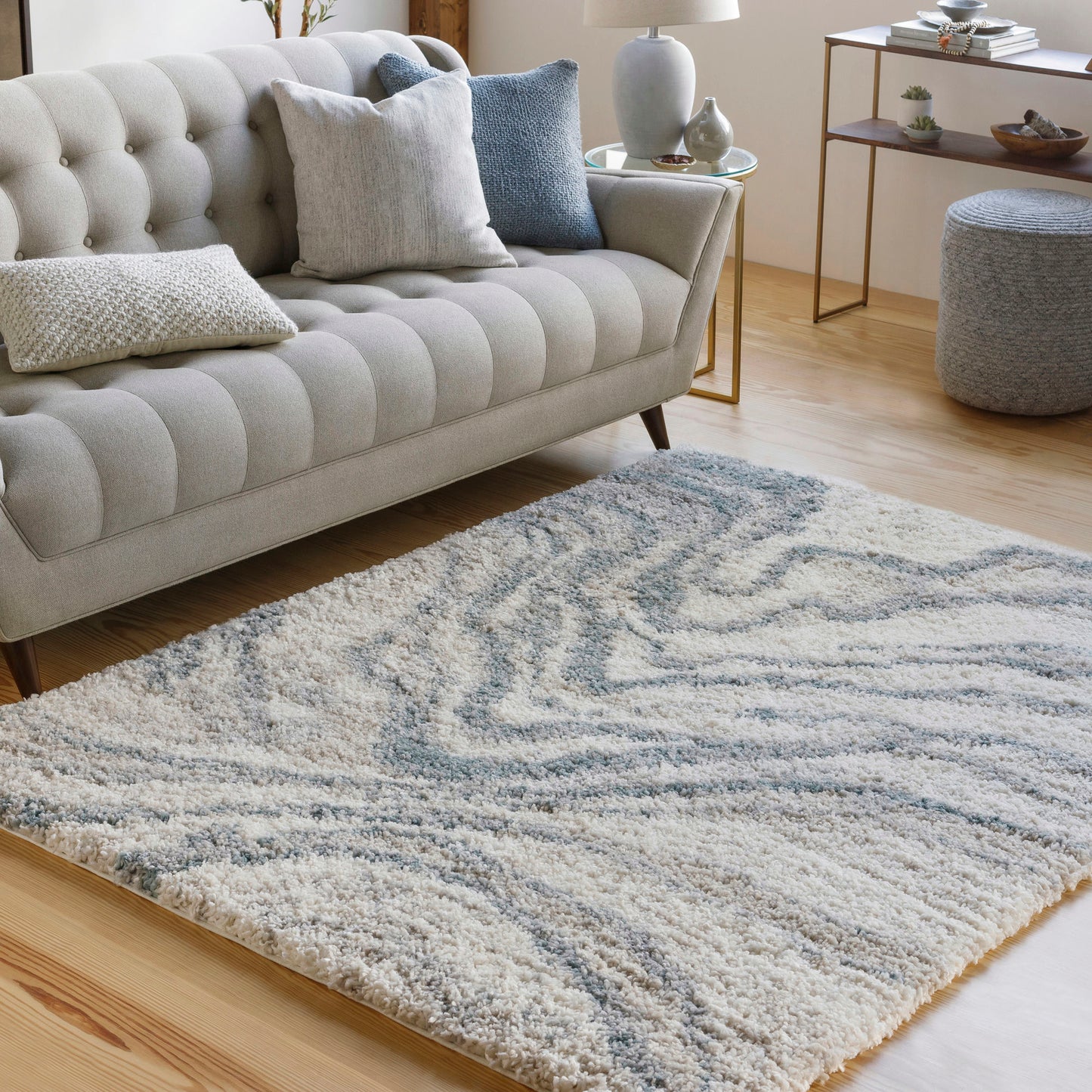 Surya Eskimo Shag Rug 5'3" X 7' Blue