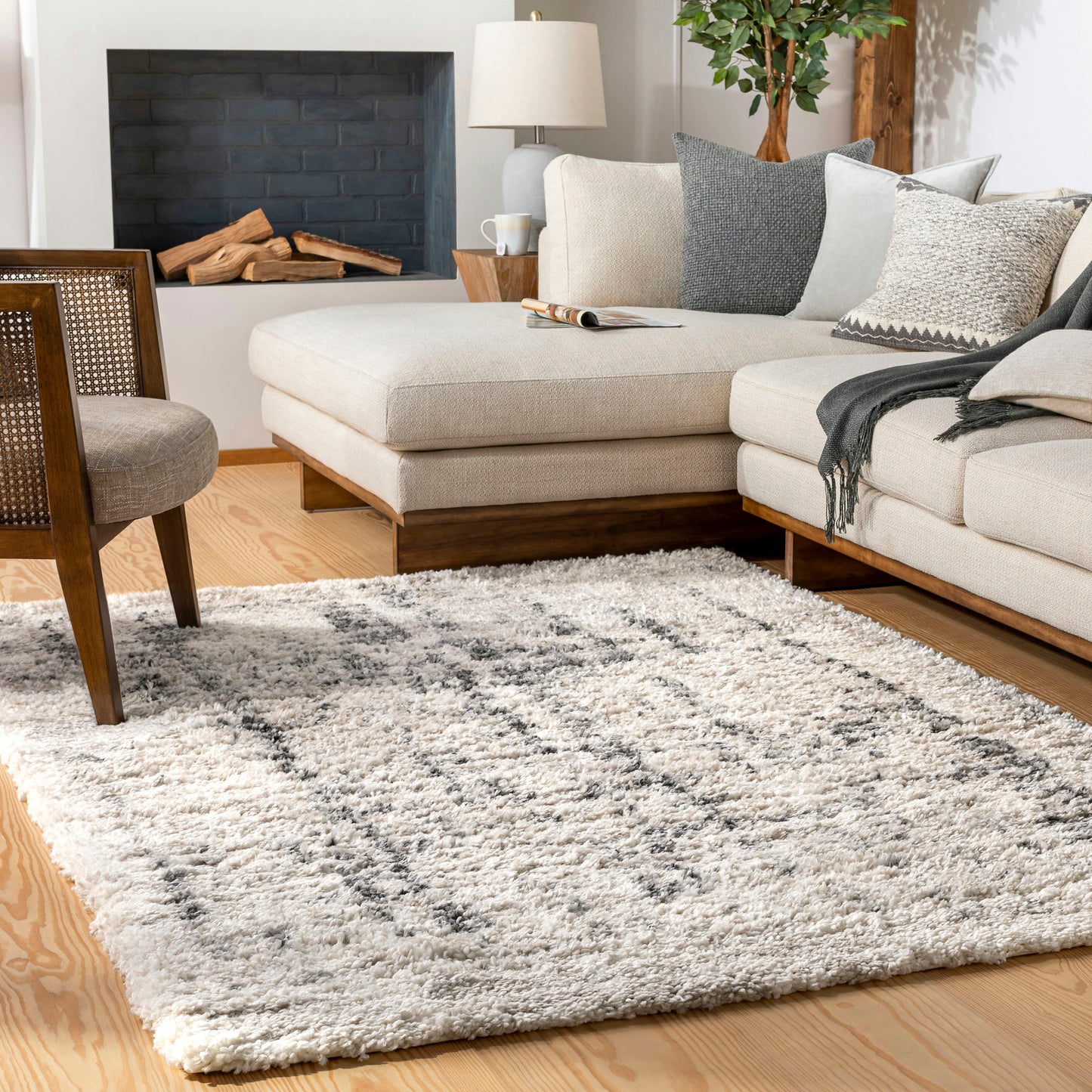 Surya Eskimo Shag Light Beige Rug 6'7" X 9'