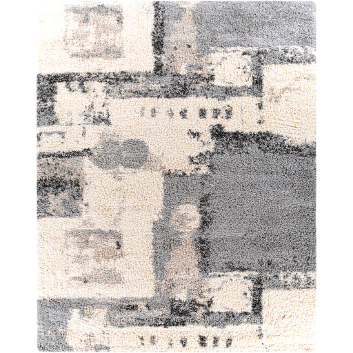 Surya Eskimo Shag Black & Light Gray Rug 7'10" X 10'