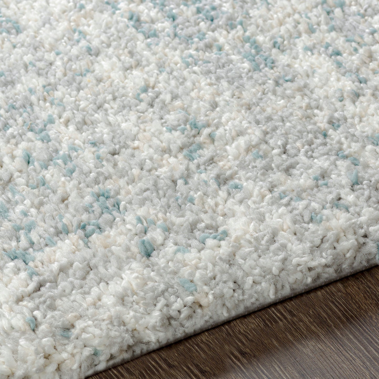 Surya Eskimo Shag Blue & Light Gray Rug 5'3" X 7'