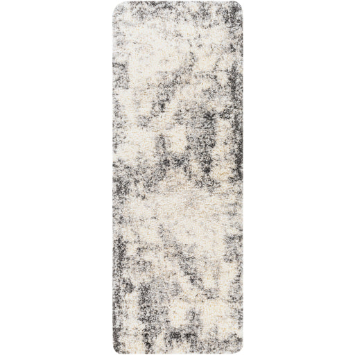 Surya Eskimo Shag Black Rug 2'7" X 7'3"