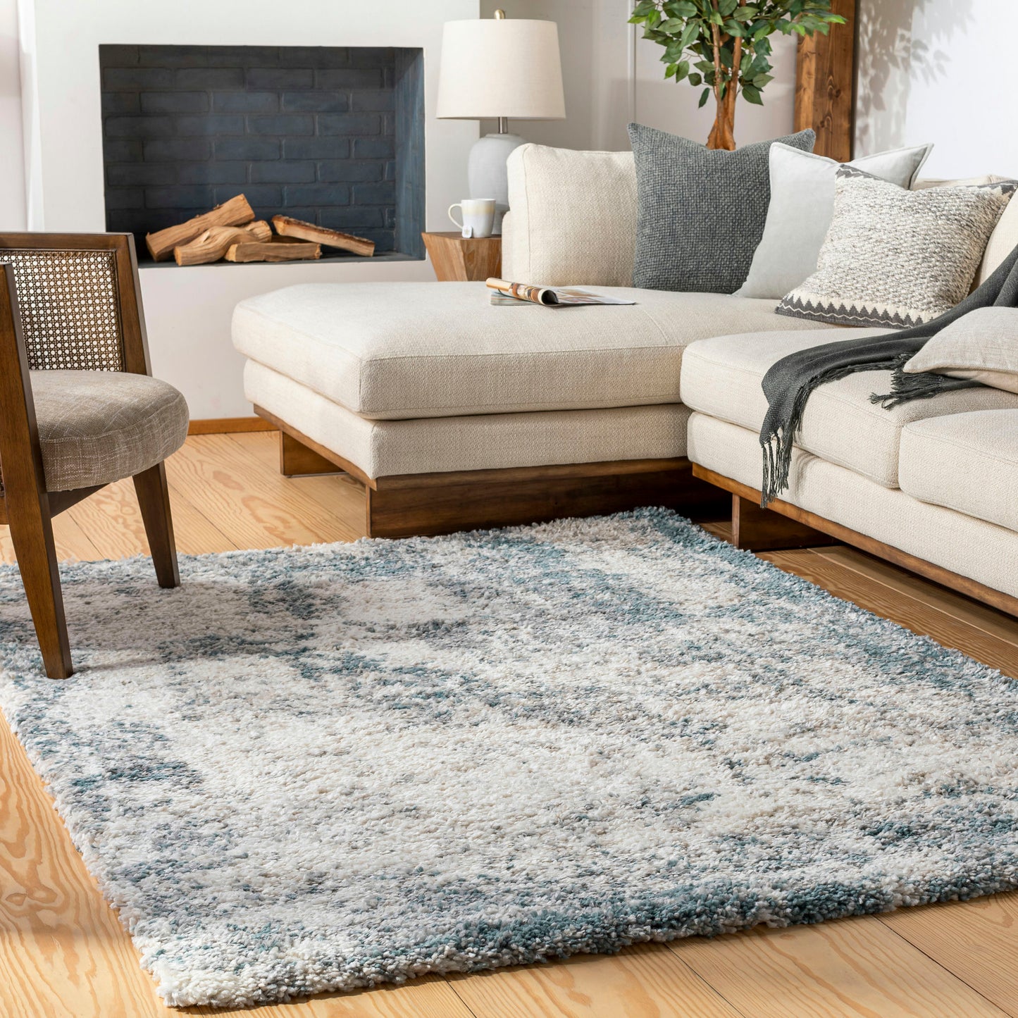 Surya Eskimo Shag Blue Rug 7'10" X 10'