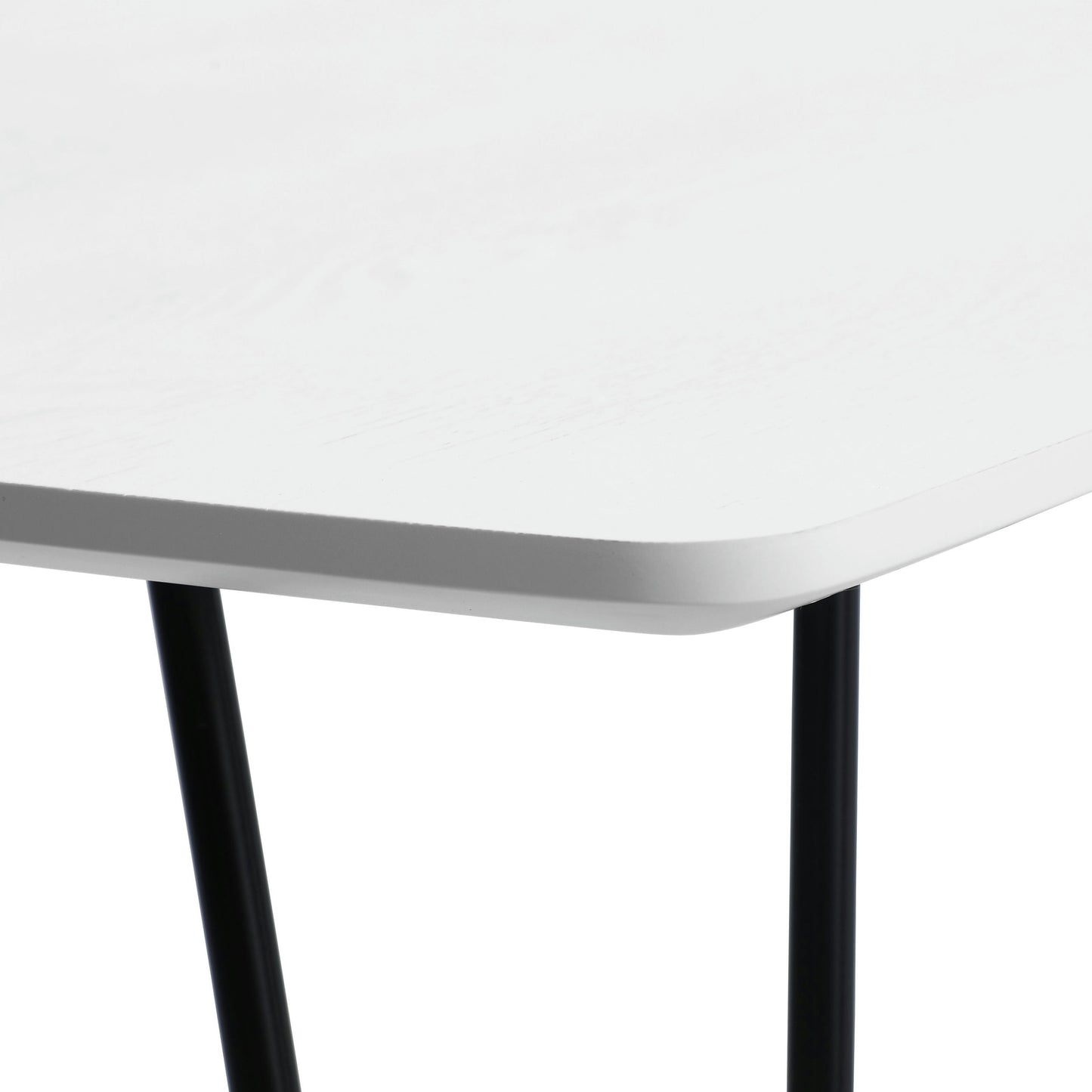 LeisureMod Elmwood Modern Wood Top Coffee Table With Iron Base, White