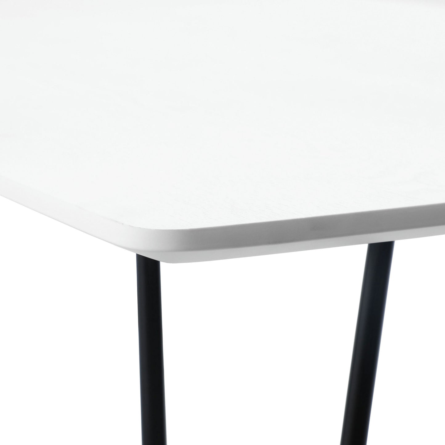 LeisureMod Elmwood Modern Wood Top Coffee Table With Iron Base, White