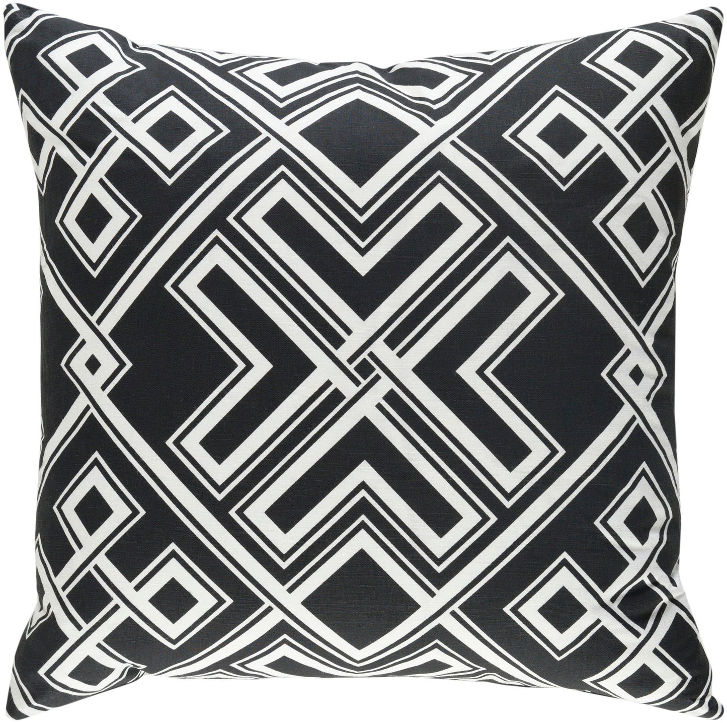 Surya Ethiopia Black Pillow Shell With Polyester Insert 18"H X 18"W