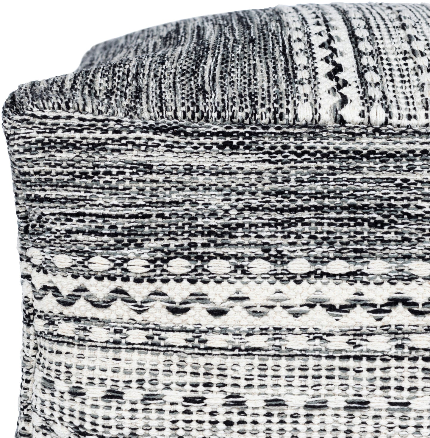 Surya Ethan Beige Pouf 14"H X 20"W X 20"D