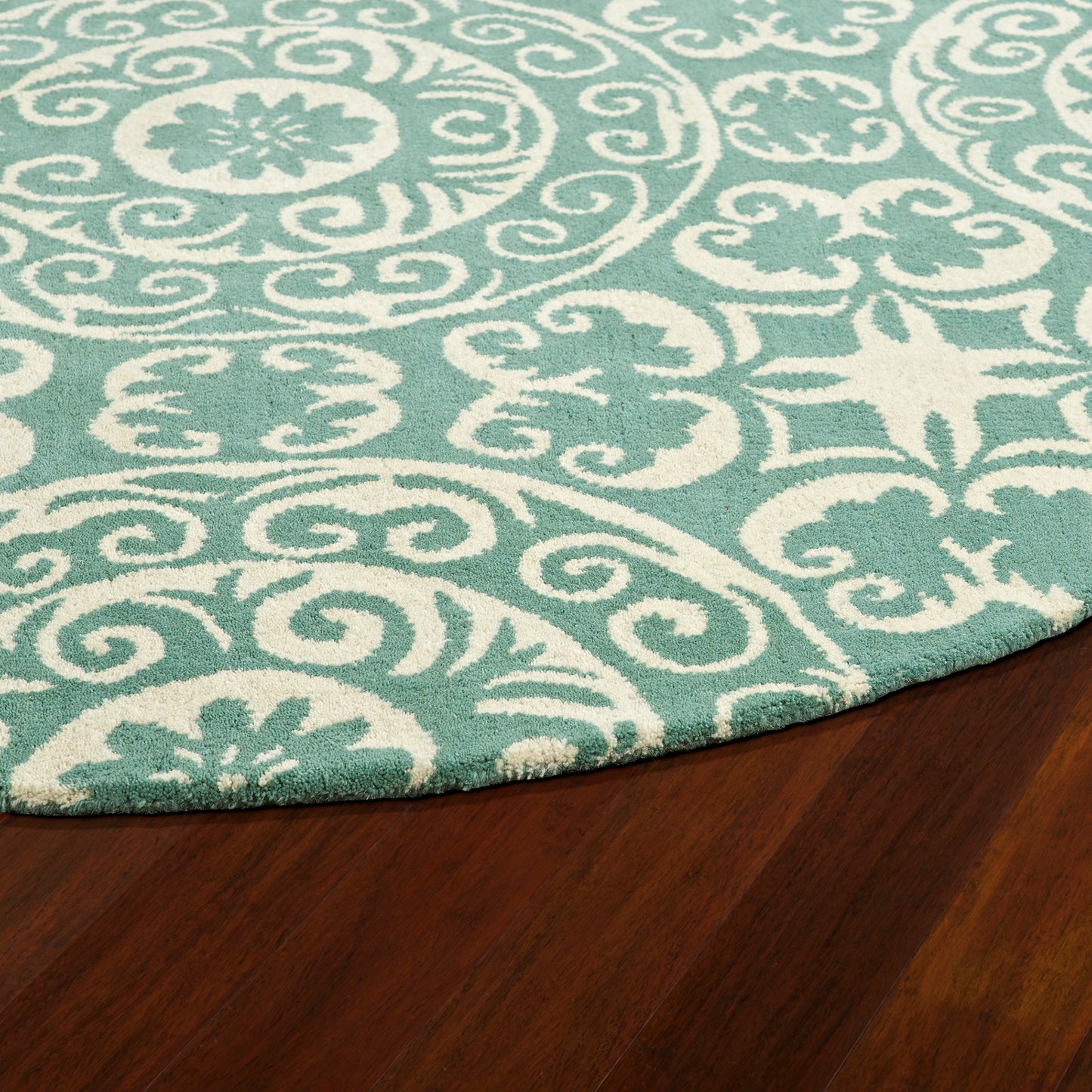 Kaleen Tara Rounds Collection Light Mint Area Rug 11'9" x 11'9"