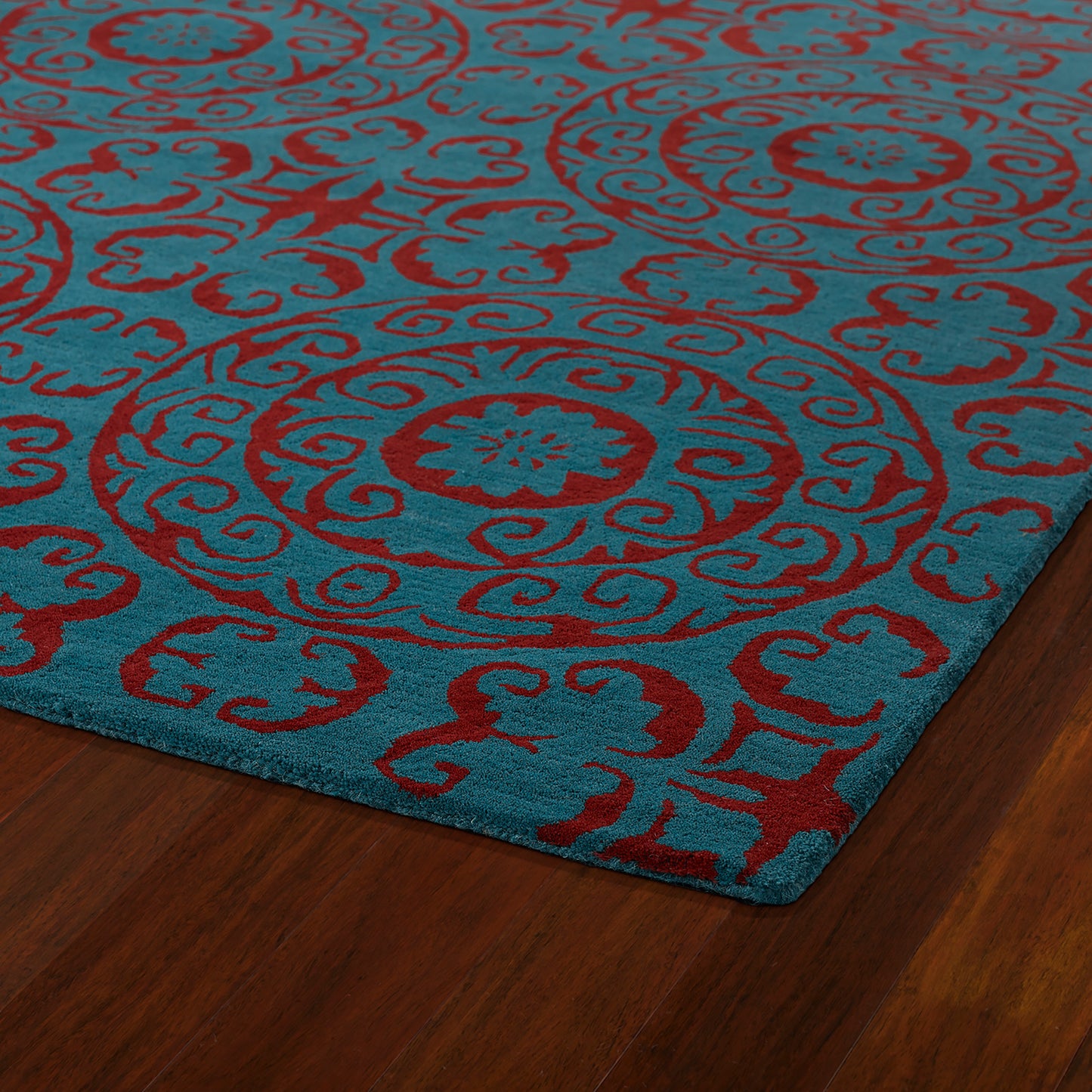 Kaleen Tara Rounds Collection Dark Peacock Area Rug 5'9" x 5'9"