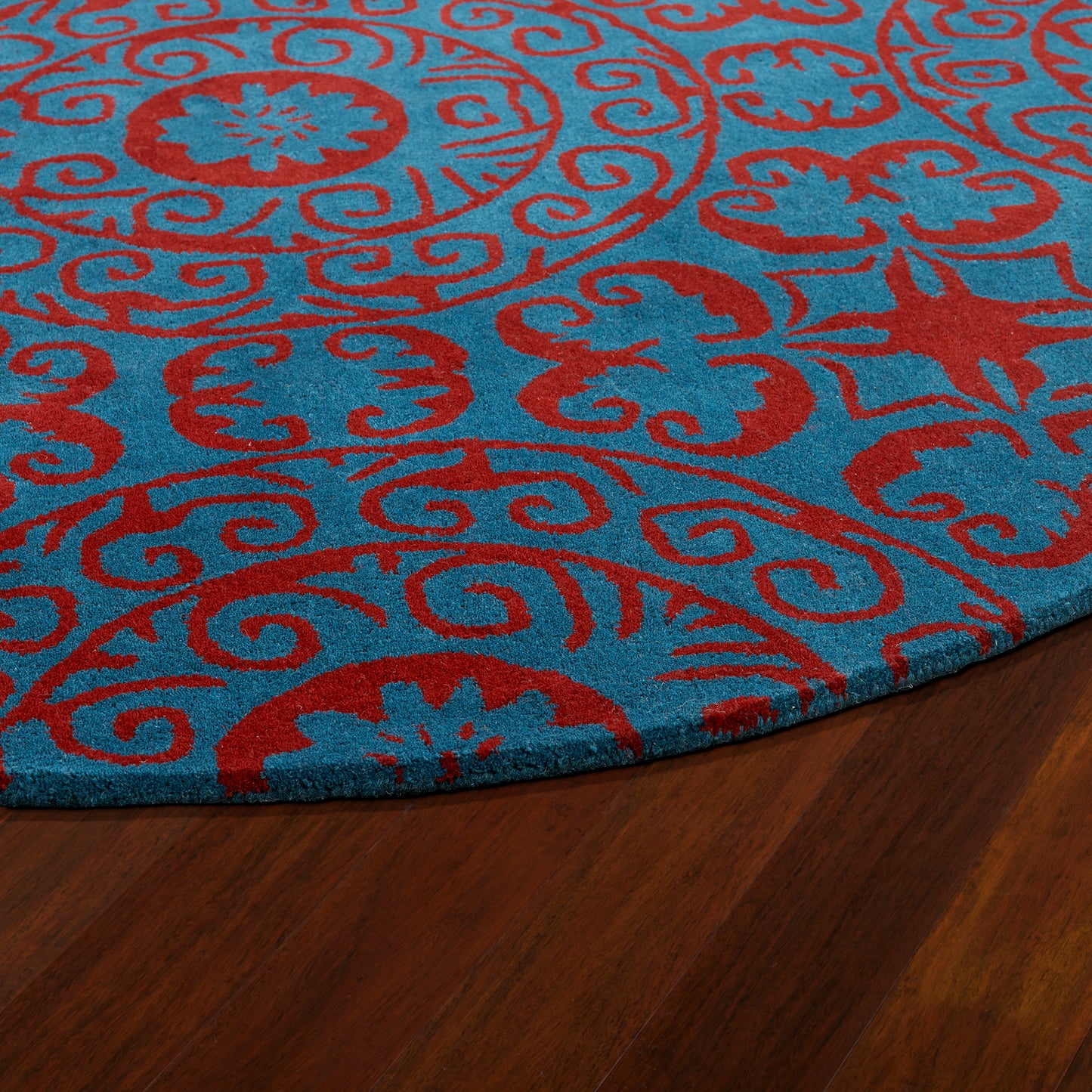 Kaleen Tara Rounds Collection Dark Peacock Area Rug 5'9" x 5'9"