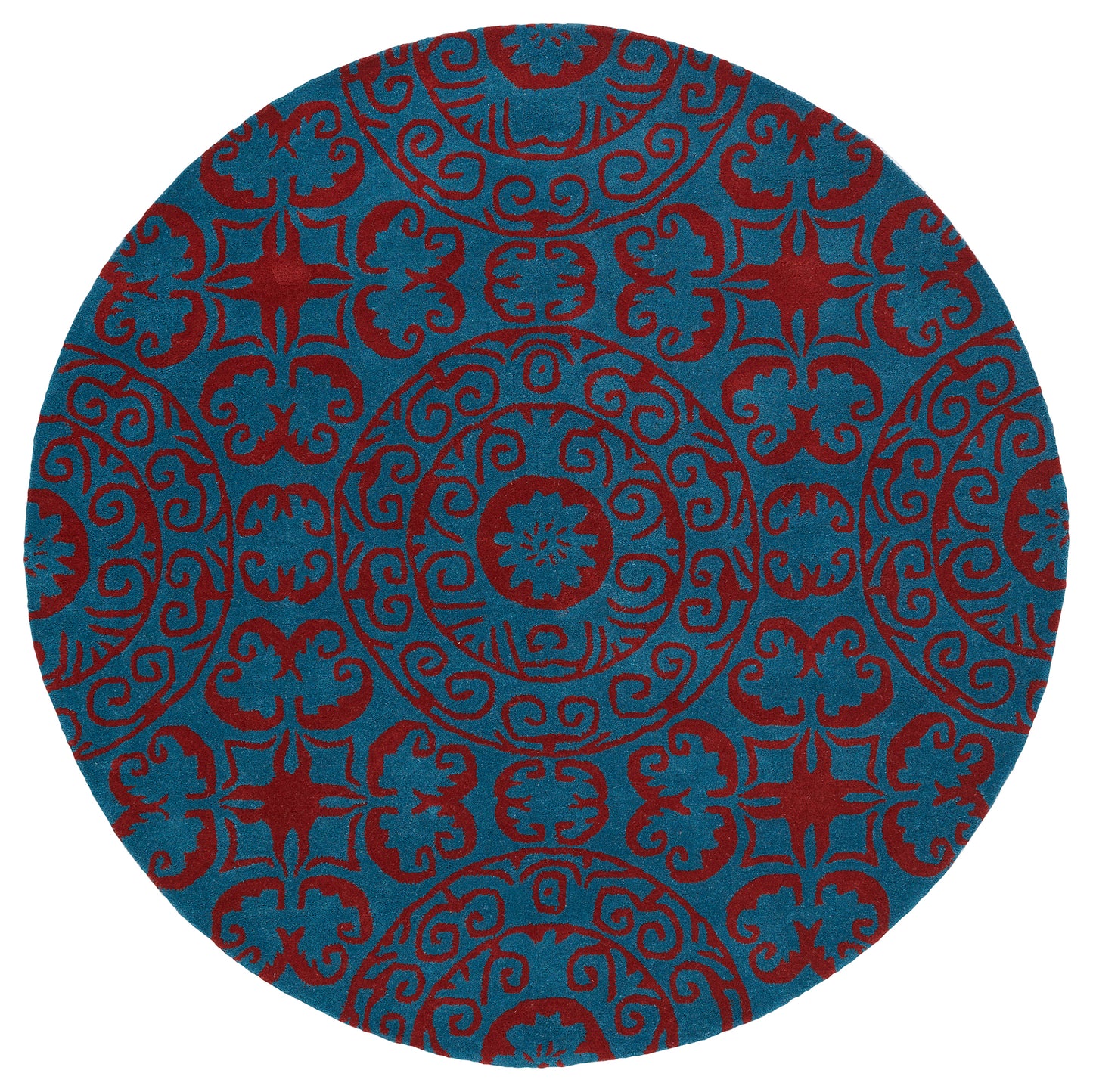 Kaleen Tara Rounds Collection Dark Peacock Area Rug 5'9" x 5'9"