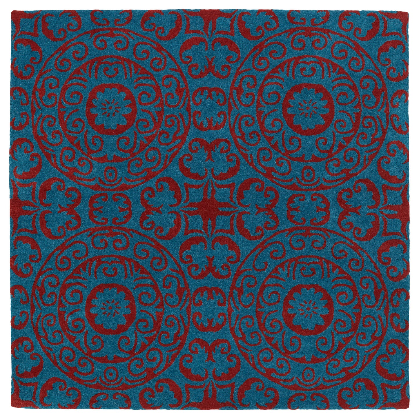 Kaleen Tara Rounds Collection Dark Peacock Area Rug 5'9" x 5'9"