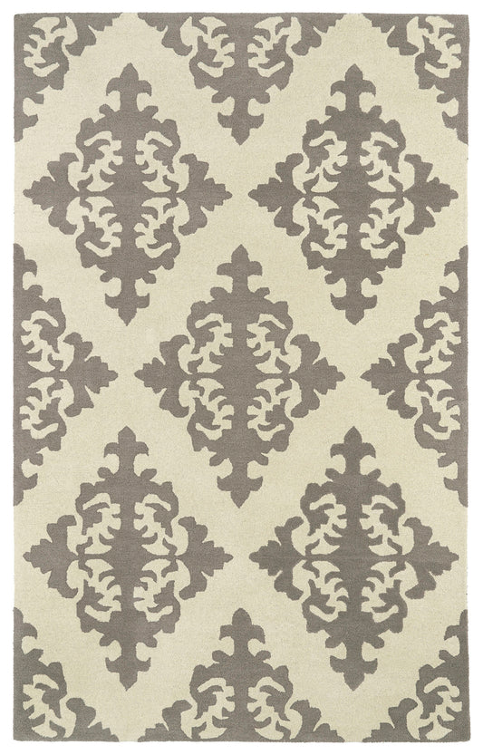 Kaleen Tara Square Collection Light Grey Area Rug 3'9" x 3'9"