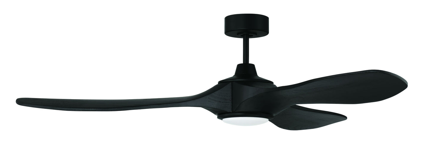 60" Envy Fan Flat Black, Flat Black Finish Blades, Light Kt Included (optional)