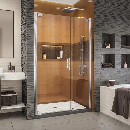Elegance-LS 43 - 45 in. W x 72 in. H Frameless Pivot Shower Door in Chrome