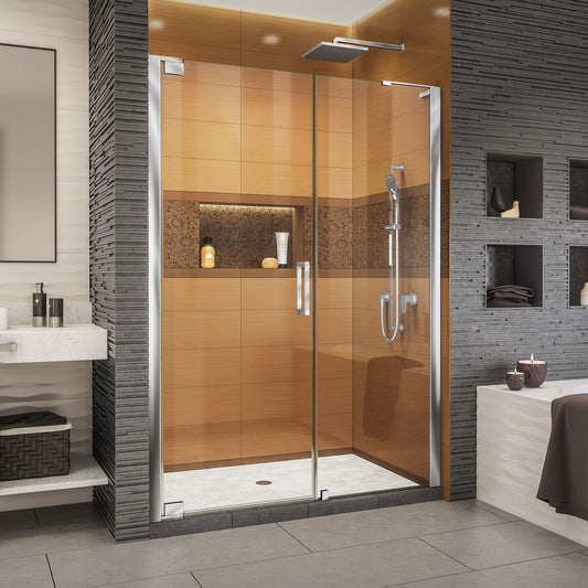 Elegance-LS 57 3/4 - 59 3/4 in. W x 72 in. H Frameless Pivot Shower Door in Chrome