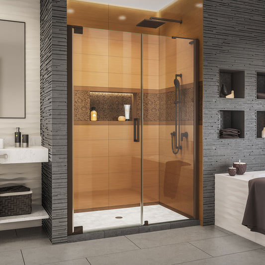 Elegance-LS 49 - 51 in. W x 72 in. H Frameless Pivot Shower Door in Oil Rubbed Bronze