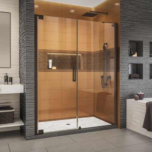 Elegance-LS 55 - 57 in. W x 72 in. H Frameless Pivot Shower Door in Oil Rubbed Bronze