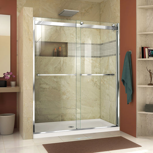 Essence-H 44-48 in. W x 76 in. H Semi-Frameless Bypass Shower Door in Chrome