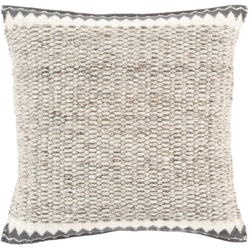 Surya Faroe Pillow Shell With Down Insert 18"H X 18"W - Light Beige