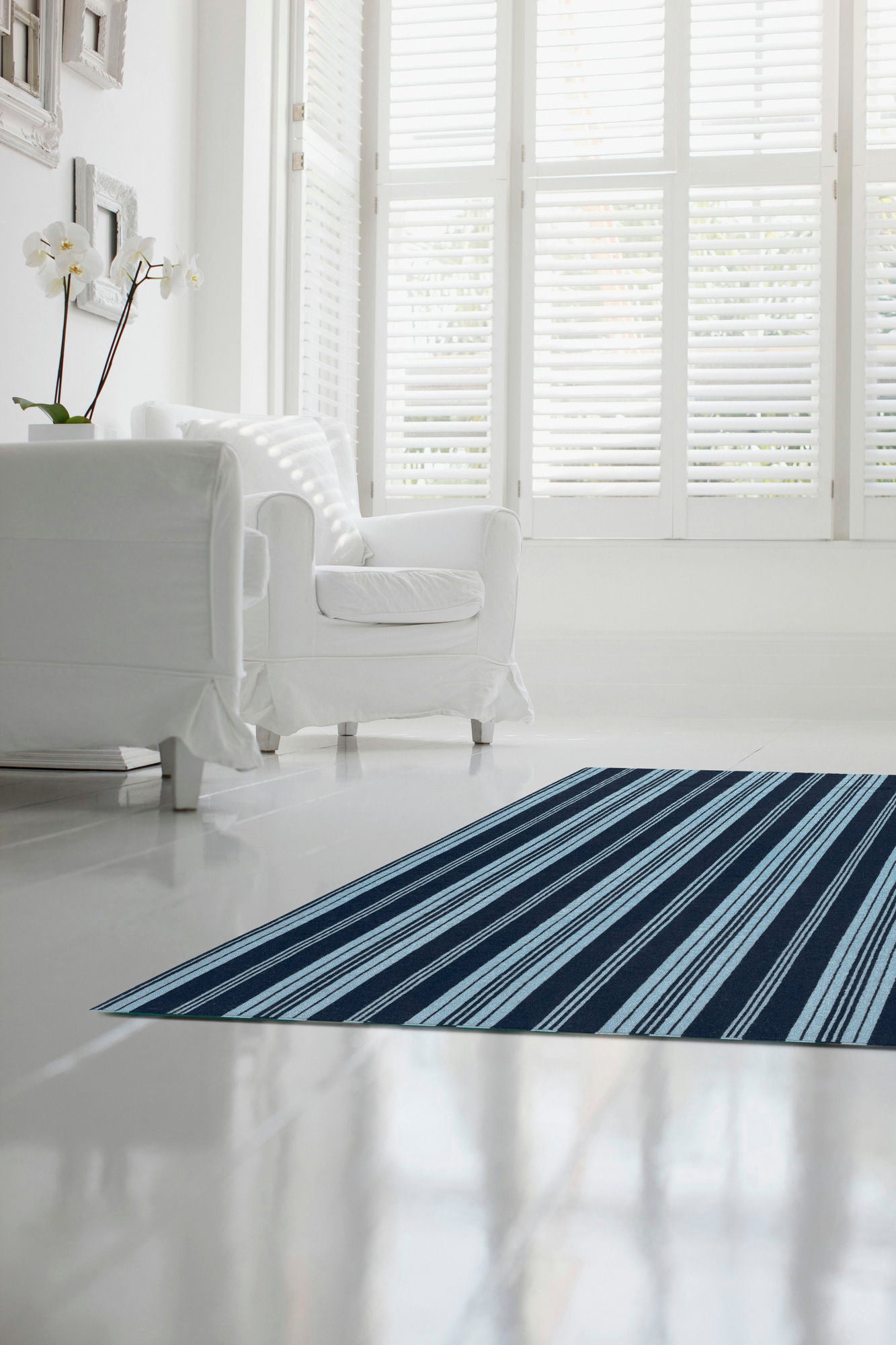 Surya Farmhouse Stripes Pale Blue Rug 2' X 3'
