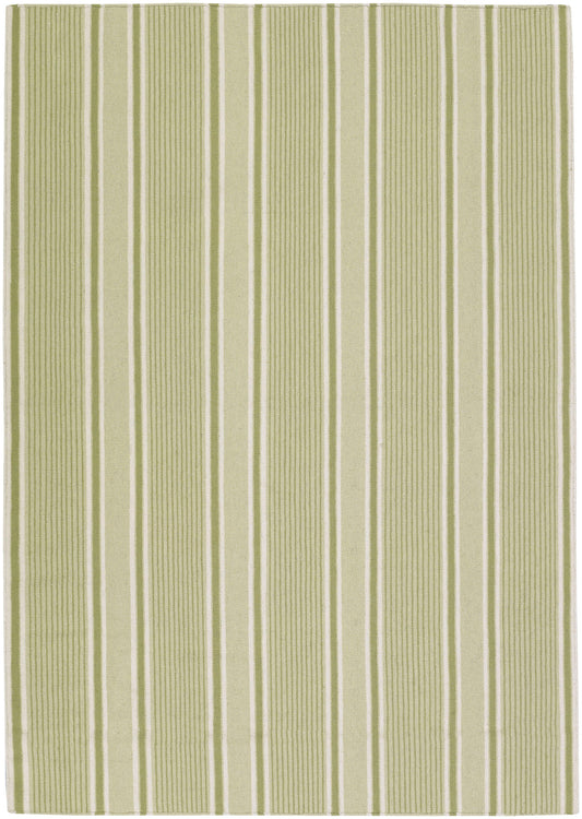 Surya Farmhouse Stripes Light Green Rug 3'6" X 5'6"